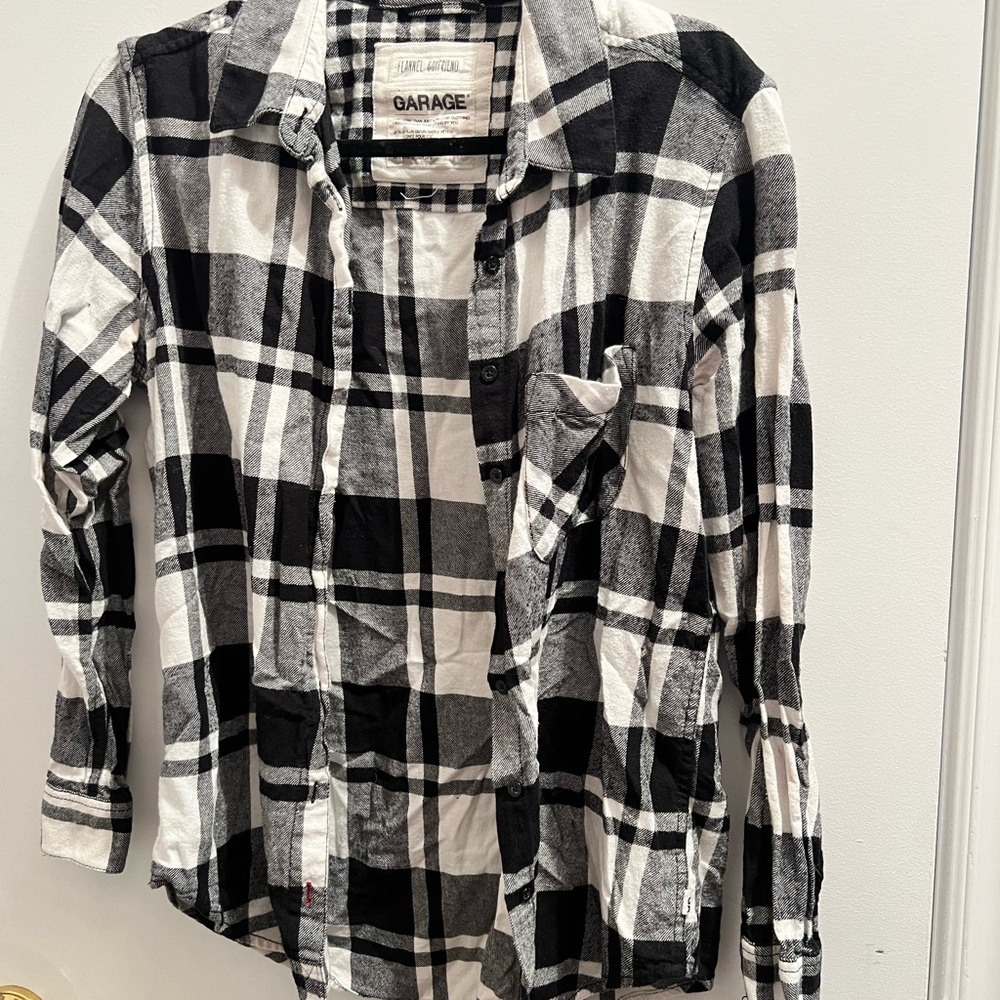 Garage Monochrome Plaid Kids Button-Down Shirt